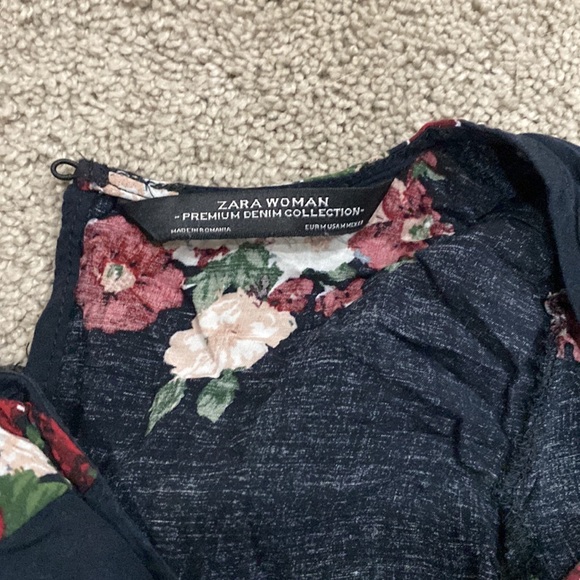 Zara navy flora mini dress - Picture 3 of 3
